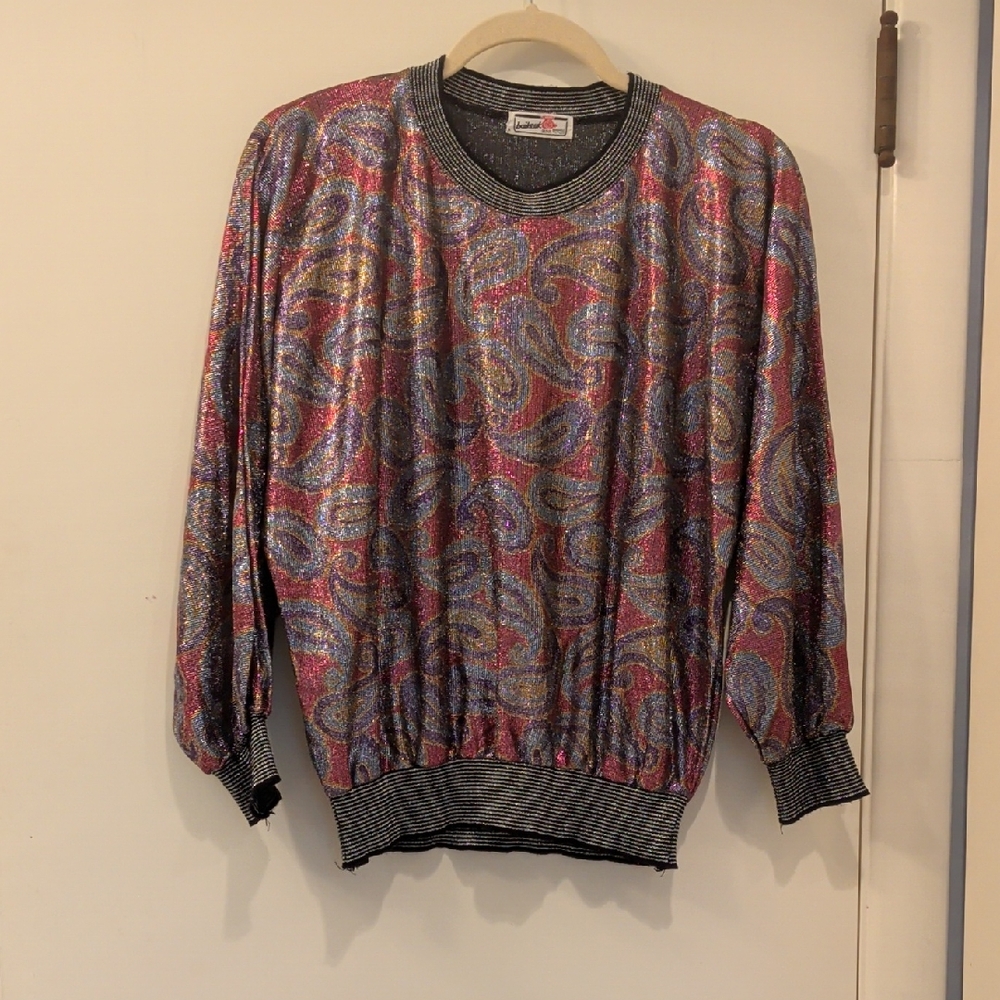 Vintage Paisley Metallic Shirt From Korea